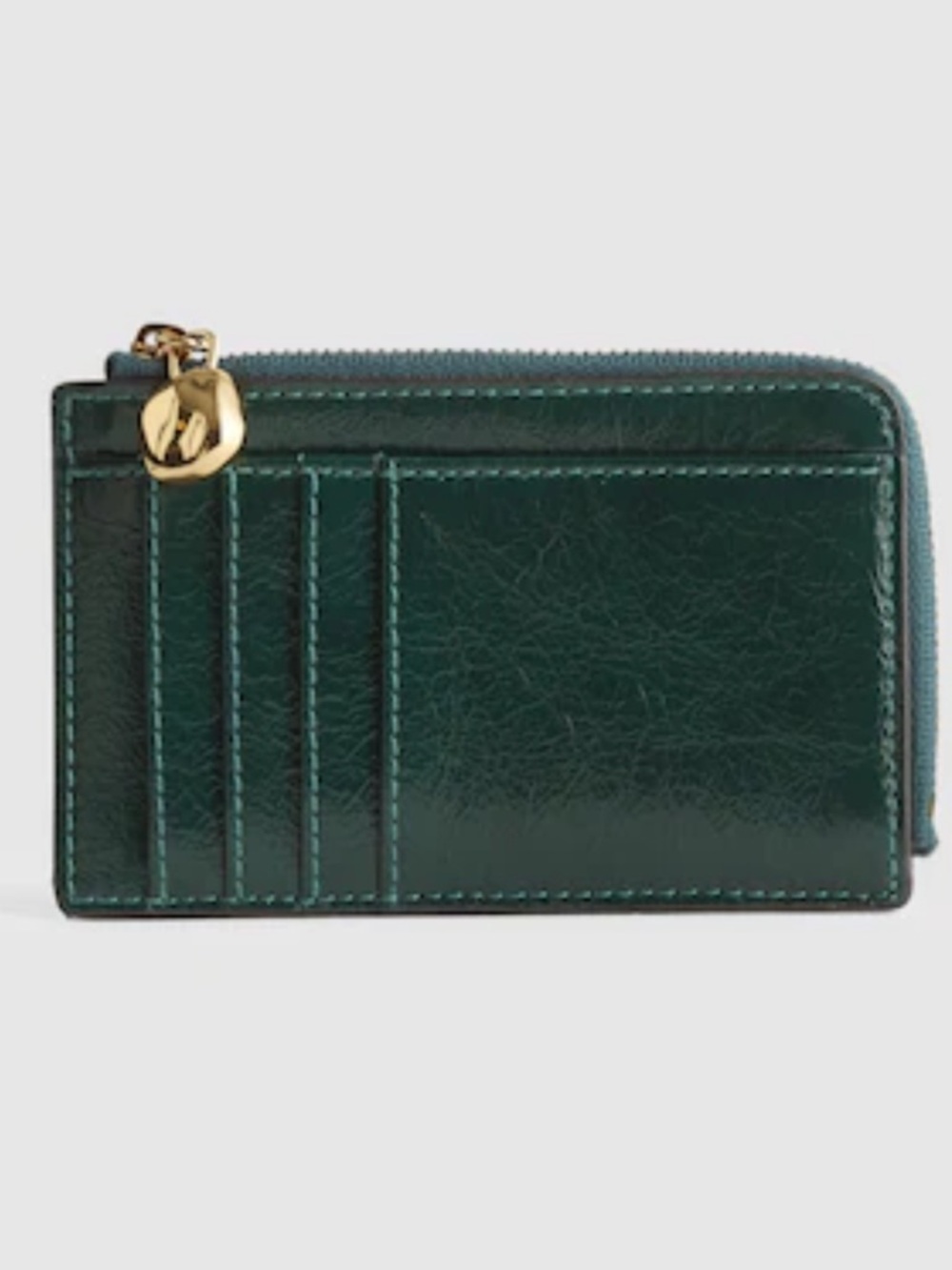 Madewell Zip Card Case Patent Leather Wallet